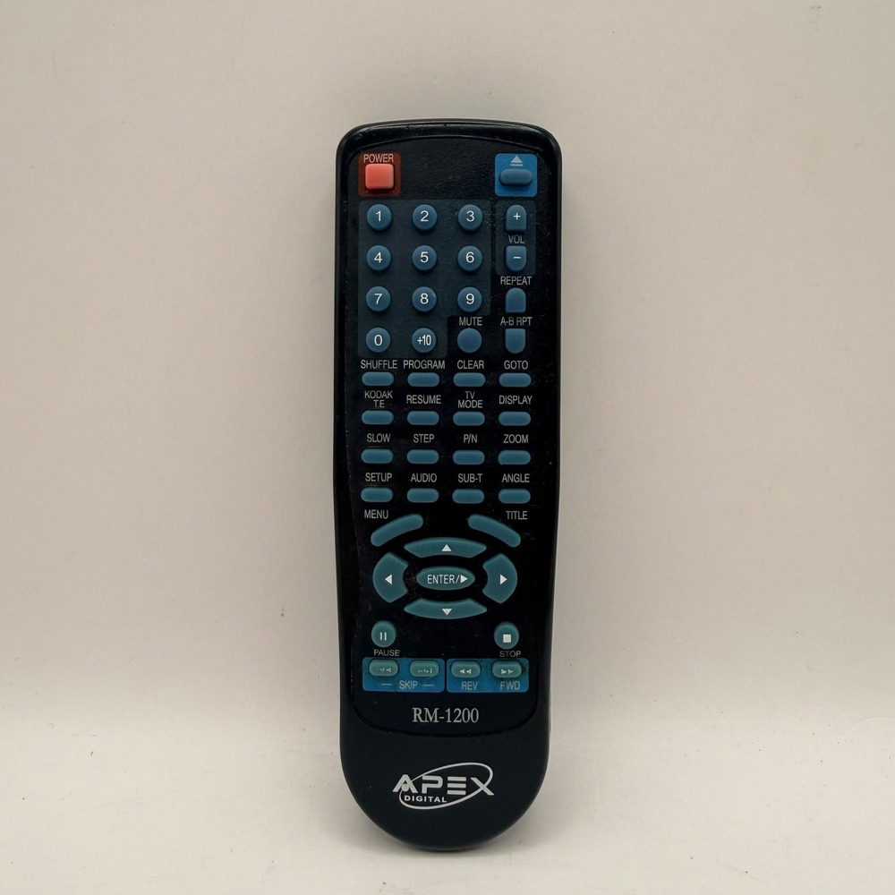 Apex Digital RM-1200 OEM DVD Player Remote Control AD-1200 AD-1500 Black